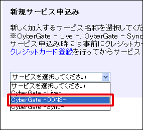 新規サービス申込